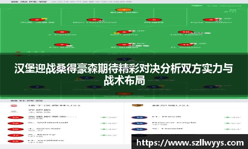 汉堡迎战桑得豪森期待精彩对决分析双方实力与战术布局